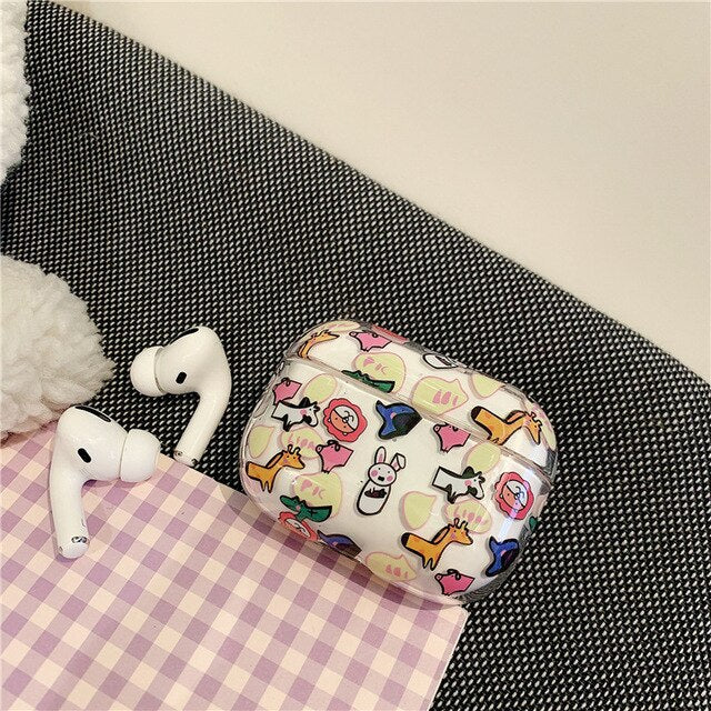 Transparent Cartoon AirPods Pro Case